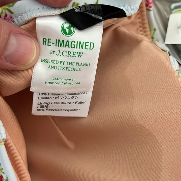 J.Crew Womens Knot Bandeau Bikini Swim Top Cloud Meadow Floral Blue Size 2X - Picture 5 of 9